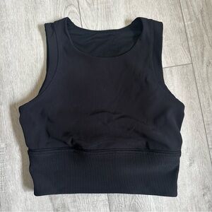 Lululemon Kick Serve Bra Texture, Black Ribbed, Size 6